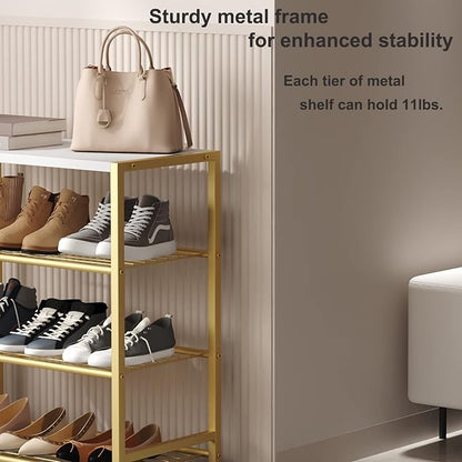 HOMEFORT 4-Tier Shoe Rack, Shoe Storage Shelf, Industrial Shoe Tower, Narrow - Image 6