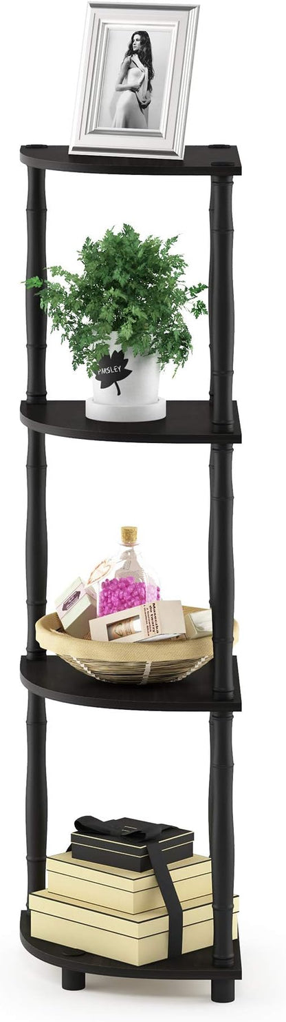 Furinno TURN-N-TUBE Toolless 4-Tier Corner Shelf, Display Storage Shelves by Furinno-FitsYourSpaceFitsYourBudget
