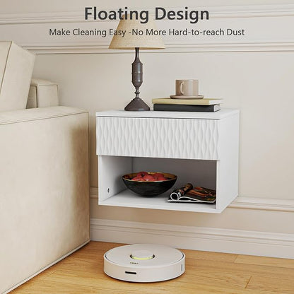 Vibe & Dine Floating Nightstand Set of 2, Wall Mounted Night Stand - Image 5