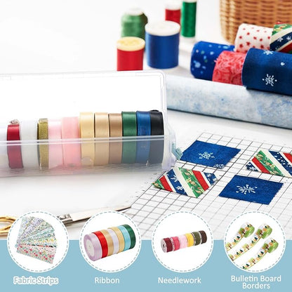 Tioncy 4 Pcs 13 x 4 x 3 in Fabric Strip Case Jelly Cotton Fabric Patchwork Roll - Image 3