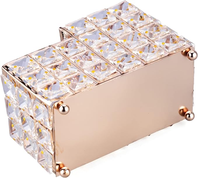 K COOL Crystal Makeup Brush Holder 2 Slot Hexagon Cosmetics Brush Eyeliner - Image 6
