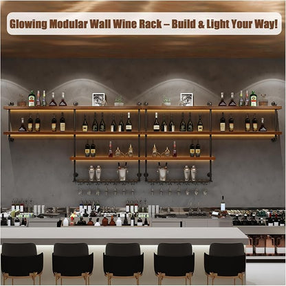 Solid Wood Wall Mounted Wine Rack, Large Wine Rack - Image 6