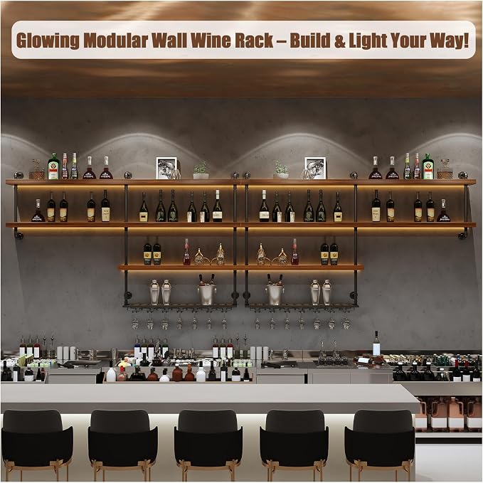 Solid Wood Wall Mounted Wine Rack, Large Wine Rack - Image 6