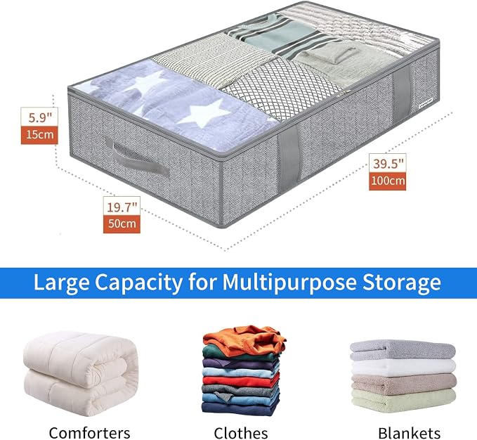 Onlyeasy Large Underbed Storage Bags Organizer Container - Image 2