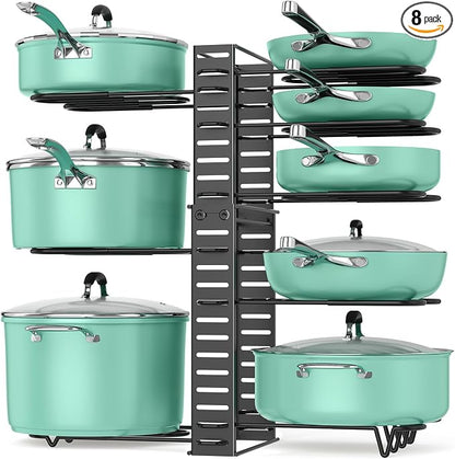 ORDORA Pots and Pans Organizer under Cabinet, 8 Tier Pot Organizers Rack by ORDORA
