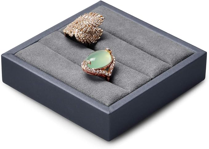 Oirlv Premium Leather Ring Display Stand Small Ring Tray Showcase Jewelry by Oirlv