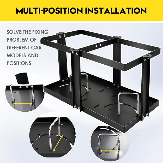 Gas Can Holder for Trailer, Fuel Jug Holder 4 Fixed Columns & Locking Strap | - Image 3