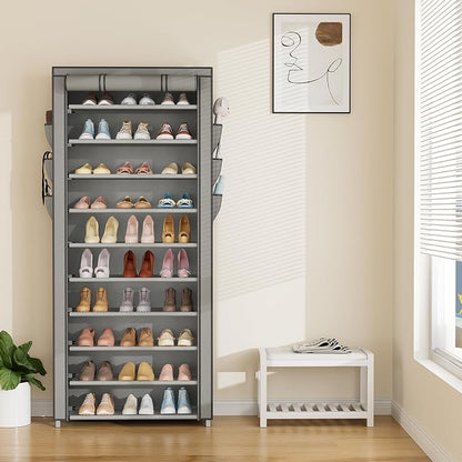 VTRIN Vertical Narrow Shoe Rack Organizer Tall Shoe Rack - Image 7
