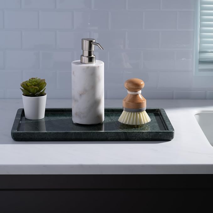 Cork & Mill Green Marble Tray for Bathroom Countertop, Kitchen Counter - Image 6