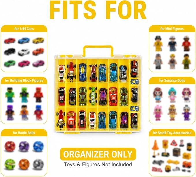 Toy Car Storage Case for Hot Wheels for Matchbox Cars, 48-Slot Organizer | - Image 2