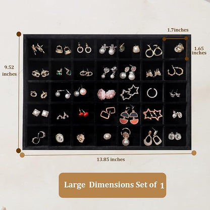 Large Jewelry Organizer for Drawer Insert Velvet Stackable Jewelry Trays for - Image 6