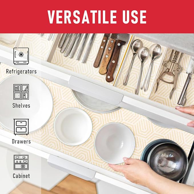 Cooyes 2 in 1 Refrigerator Liners, 6 Pack, 12“ × 24”， Fridge Drawer & Shelf - Image 6