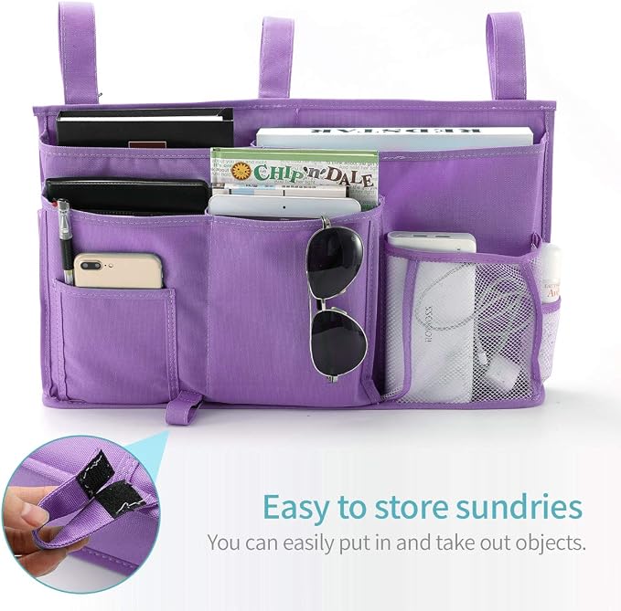 Bseash Bunk Bed Organizer, Bedside Caddy Hanging Bed Organizer Storage Bag 8 - Image 4