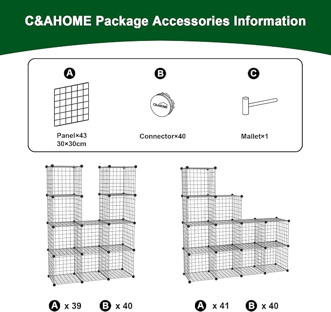 C&AHOME Wire Cube Storage, 12 - Image 7