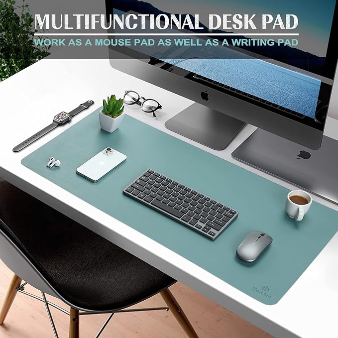 K KNODEL Large Office Leather Desk Mat, Mouse and Keyboard Pad, Computer and - Image 2