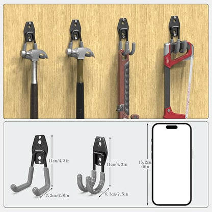 3-H Garage Wall Hooks 10 Pack, Heavy Duty Garage Hooks - Image 2
