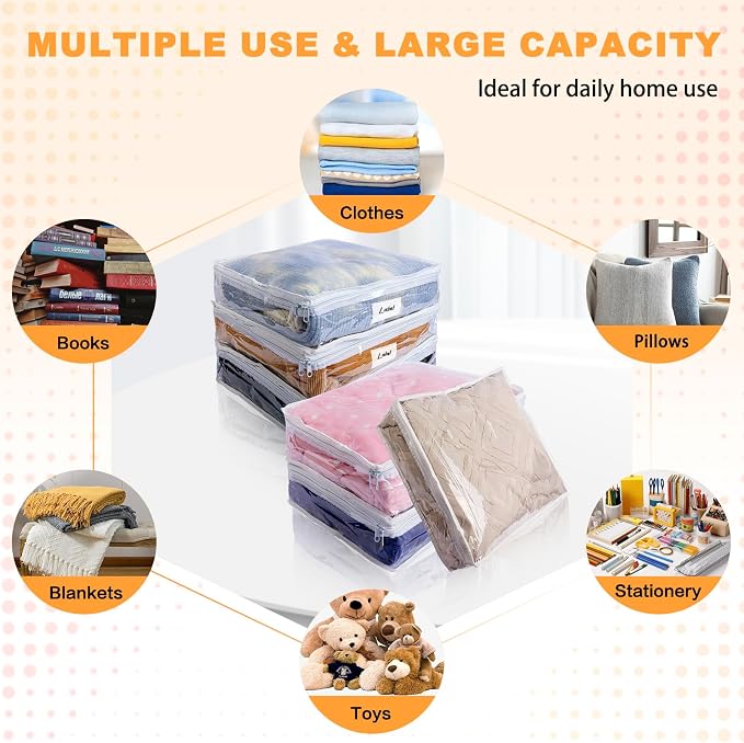 Clear Zippered Storage Bags Plastic Sweater Storage Bags - Image 3