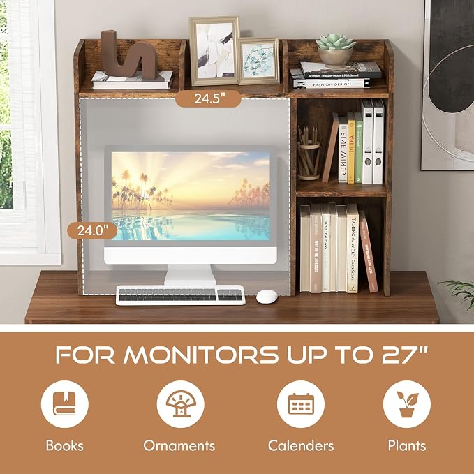 Tangkula Desktop Bookshelf, Countertop Storage Hutch - Image 8