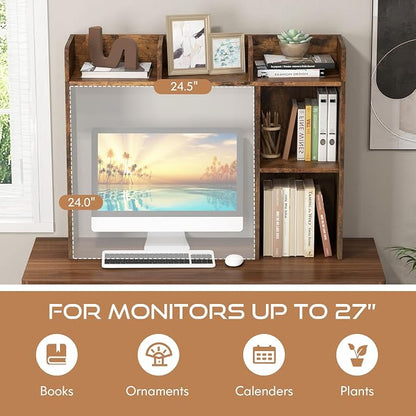 Tangkula Desktop Bookshelf, Countertop Storage Hutch - Image 8