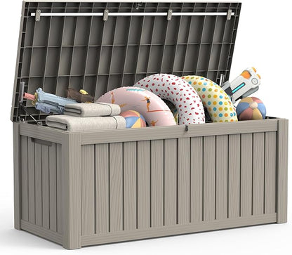 Outdoor Large Storage Cabinet Deck box, 150 Gallons Waterproof Heavy Duty Deck by TreillageTale