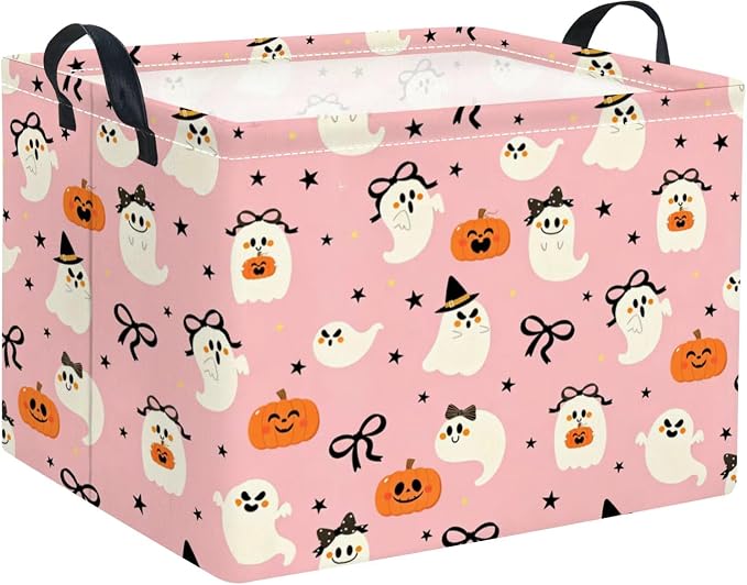 Halloween Basket Cute Baskets for Kids Pumpkin Basket Rectangular Storage Bin by TIBAOLOVER