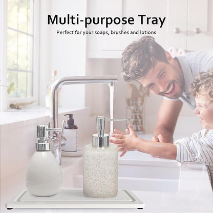 2 PCS Fast-Drying Stone Trays for Bathroom Sink & Kitchen Counter, Water - Image 5