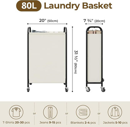 GRANNY SAYS 80L Laundry Hamper, Slim Laundry Basket - Image 2