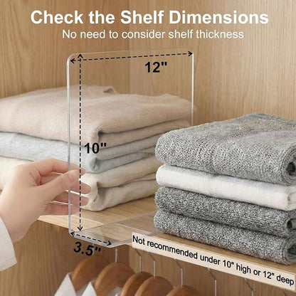 SortNStore Shelf Dividers for Closet Organization: 10" Tall x 12" Deep - Image 2