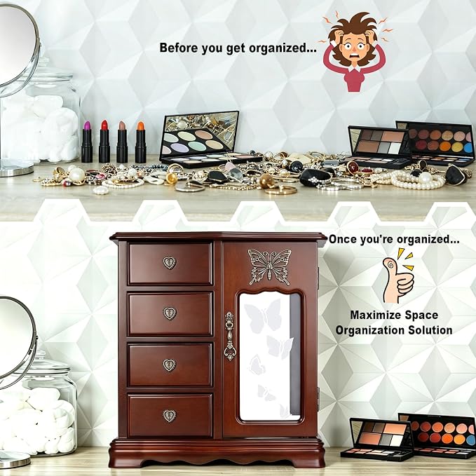 RR ROUND RICH DESIGN Solid Wood Jewelry Box - Image 3