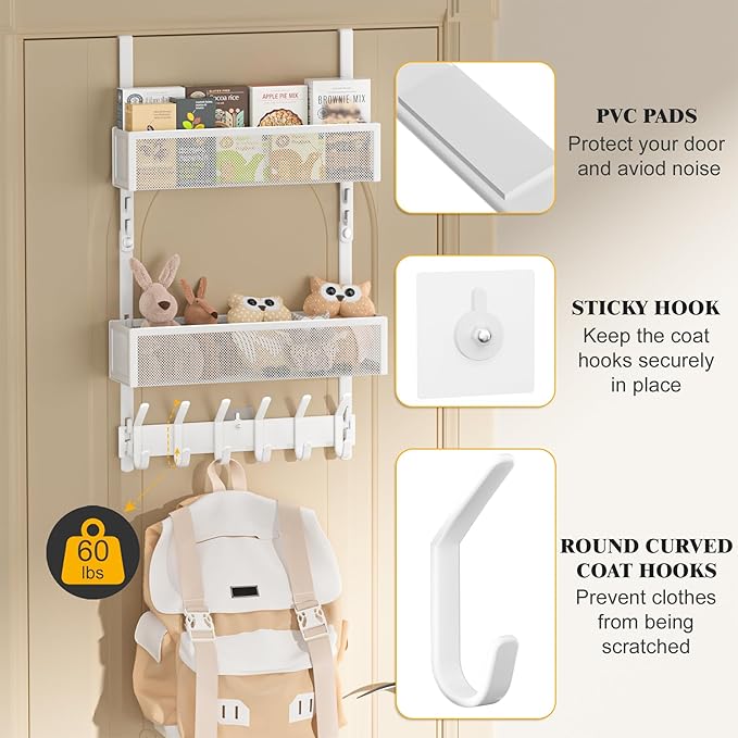 LUCYCAZ Over The Door Hooks Organizer, Door Hanger - Image 2