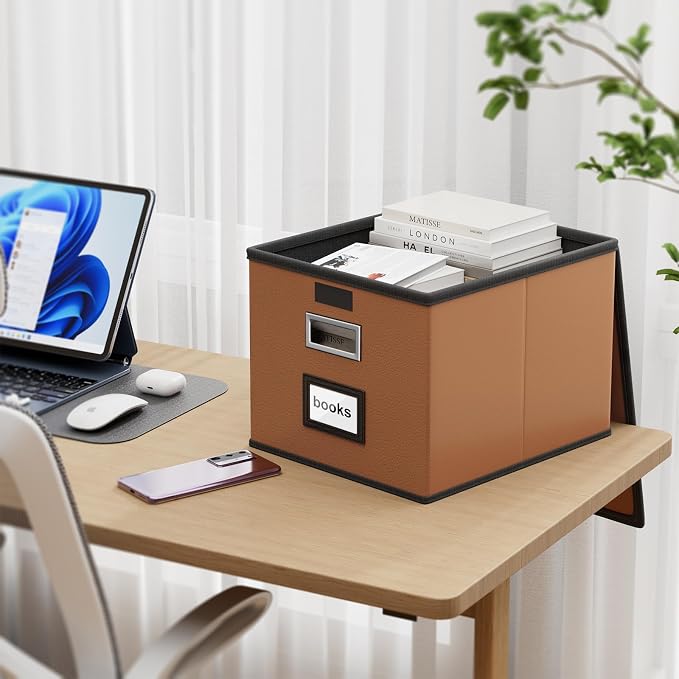 File Organizer Box with Lids, Collapsible File Folder Organizer | File Box with - Image 2