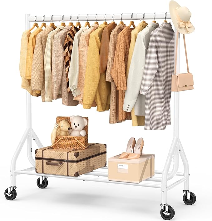 EAGMAK Heavy Duty Clothes Rack Load 420 LBS, 47.2" Long Rolling Garment Rack by Eagmak