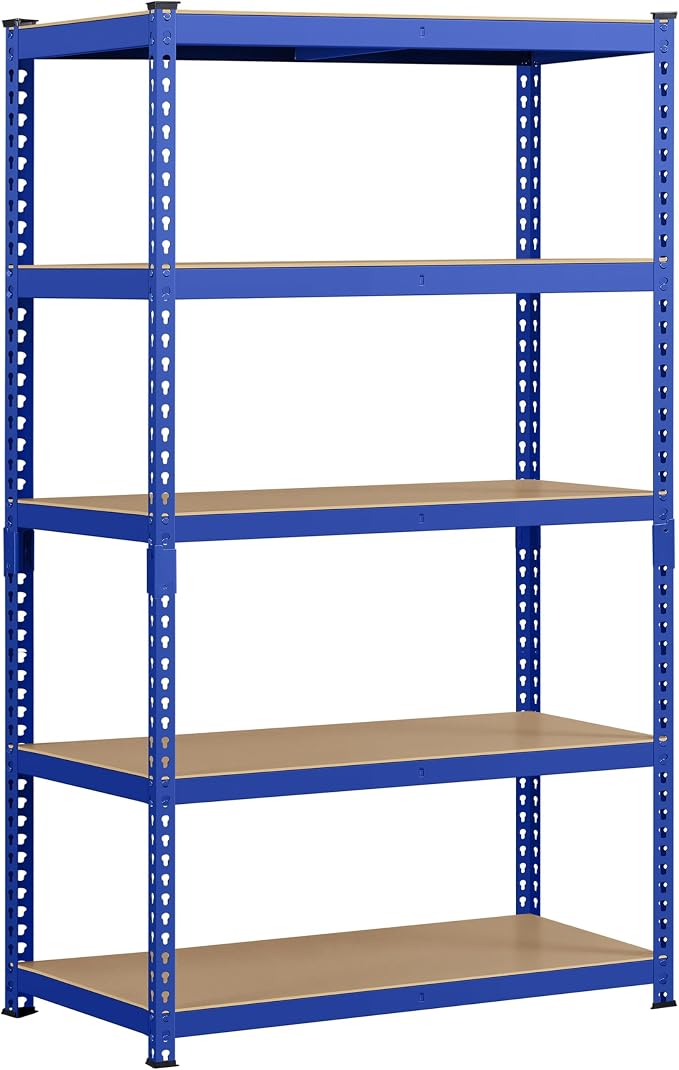 Yaheetech 5-Tier Heavy Duty Storage Shelves 35.5" W x 17.5" D x 72" H Blue | by Unknown