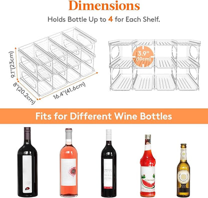 Lifewit Wine Rack for Fridge, Stackable Wine Bottle Holder - Image 2