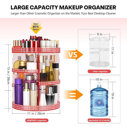 360 Degree Rotating Makeup Organizer, Extra Large Capacity Perfume Holder - Image 2