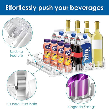Drink Organizer for Fridge, Adjustable Width Soda Can Dispenser for - Image 3
