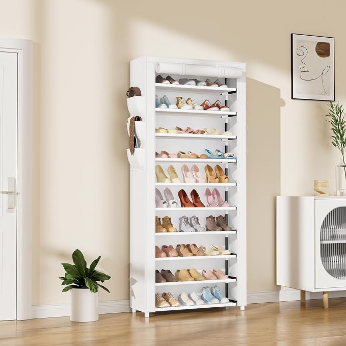 VTRIN Vertical Narrow Shoe Rack Organizer Tall Shoe Rack - Image 2