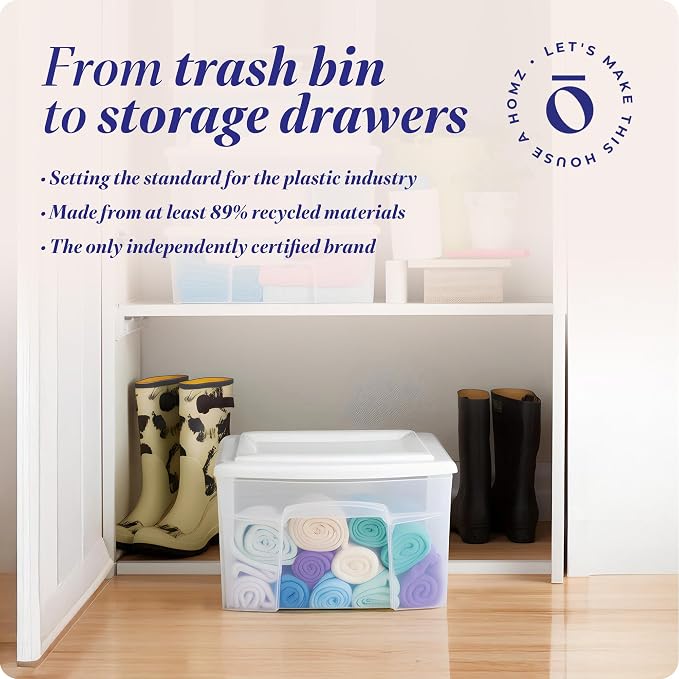 HOMZ 1 Drawer Storage Cart, Medium Plastic Container, 2 Pack | 14.25" Wide - Image 8