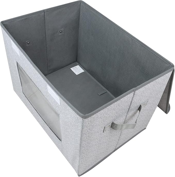 Univivi Fabric Foldable Storage Boxes Large Collapsible Stackable Storage Bins - Image 4