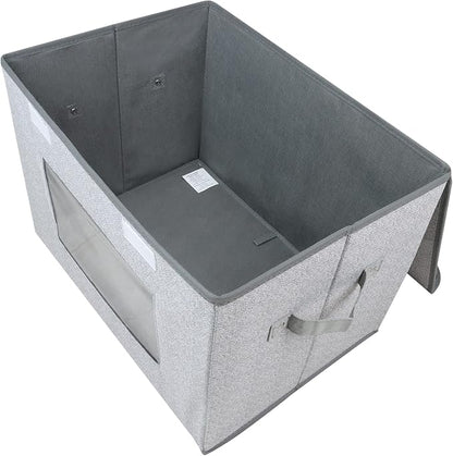 Univivi Fabric Foldable Storage Boxes Large Collapsible Stackable Storage Bins - Image 4