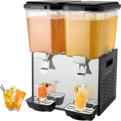 VEVOR Commercial Beverage Dispenser, 2 Tanks 18 L / 19 QT Per Tank Juice by VEVOR