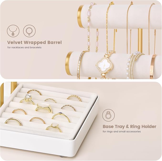 Lolalet Bracelet Display Stand Necklaces Holder, 5 Tiers Jewelry Organizer and - Image 3