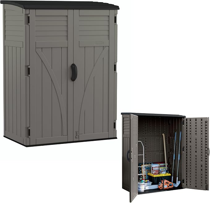 Suncast Outdoor Storage Cabinet Waterproof Resin Vertical Outdoor Storage Shed by Unknown