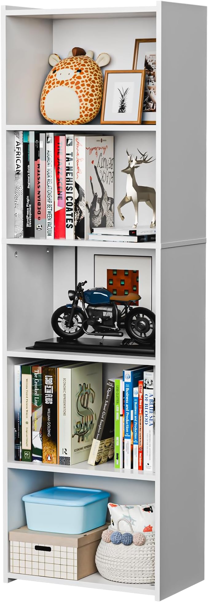 SUPER DEAL 5-Tier Open Shelf Bookcase and Bookshelf, Freestanding Display by Superdeal