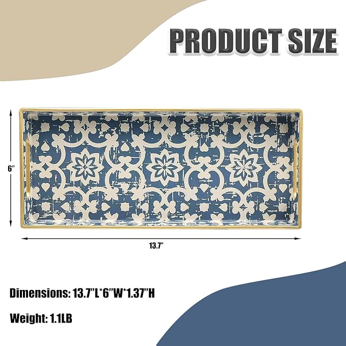 Bathroom Vanity Tray for Countertop, Small Plastic Toilet Tank Tray Versatile - Image 4