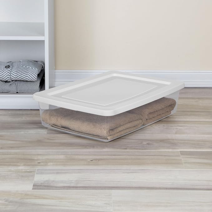 Sterilite Storage Box, Stackable Plastic Container Home Organizer, 28 Qt - Image 4
