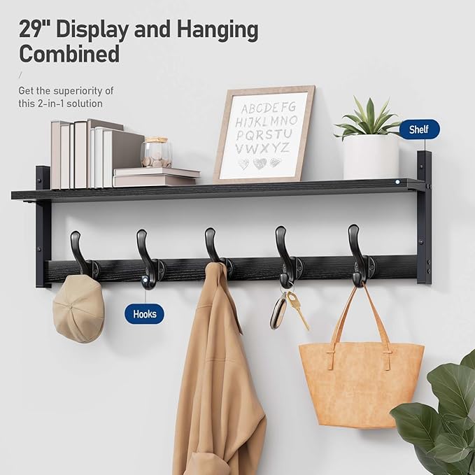 Tatub 29" Rustic Coat Rack Wall Mount - Image 2