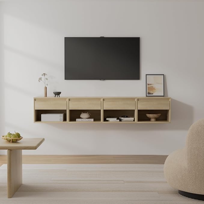 Floating Nightstand Set of 4, Wall Mounted Bedside Table - Image 6
