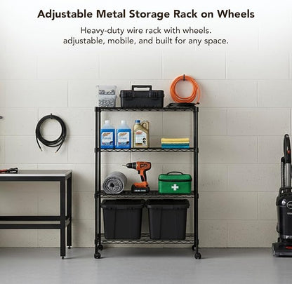 Displays By Jack 4 Tier Wire Shelving Unit Storage Rack, Metal Heavy Duty - Image 3