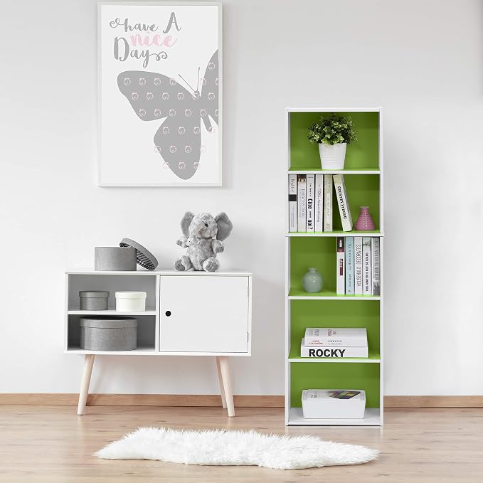 Furinno LUDER Book Shelf, 5-Cube Bookshelf, Bookcase - Image 4